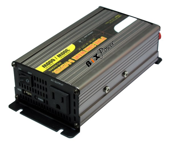 300W 24V ( 20V ~ 30V) DC to 120V AC True Pure Sine Wave Power Inverter ...